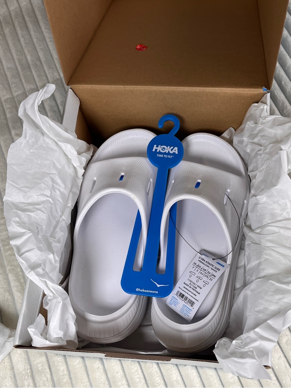 Hoka White Kawana Cushioned Slide Sandals with Platform Sole Size 8 NWB - Picture 3 of 9